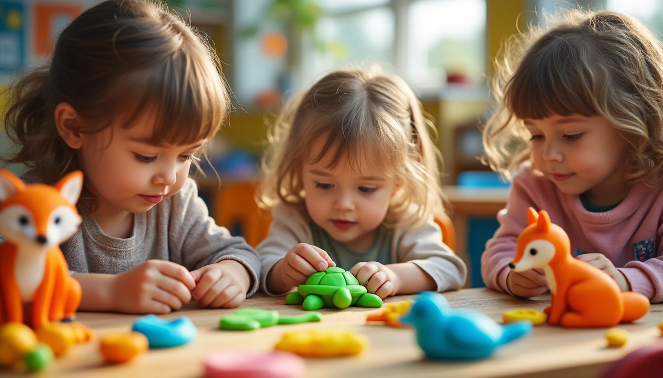 Les animaux en pâte à modeler pour la maternelle : stimuler l’imagination des petits