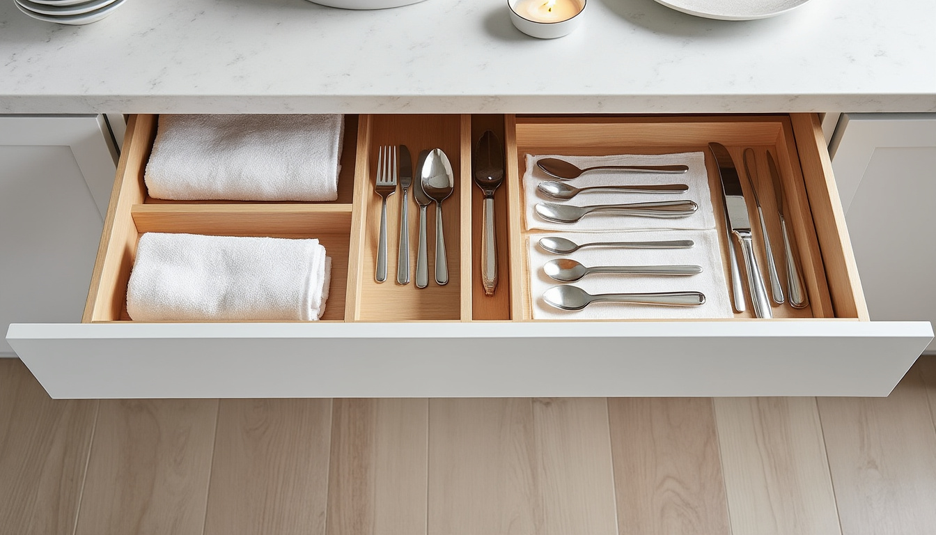 découvrez des astuces ingénieuses pour ranger vos torchons dans une cuisine sans tiroirs. optimisez l’espace et gardez votre cuisine organisée grâce à nos conseils pratiques et faciles à mettre en place.