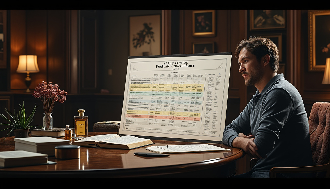 découvrez notre tableau de concordance des parfums génériques prady, un guide pratique pour aider les passionnés à retrouver facilement les équivalences avec les grandes marques. idéal pour choisir votre fragrance préférée à petit prix !