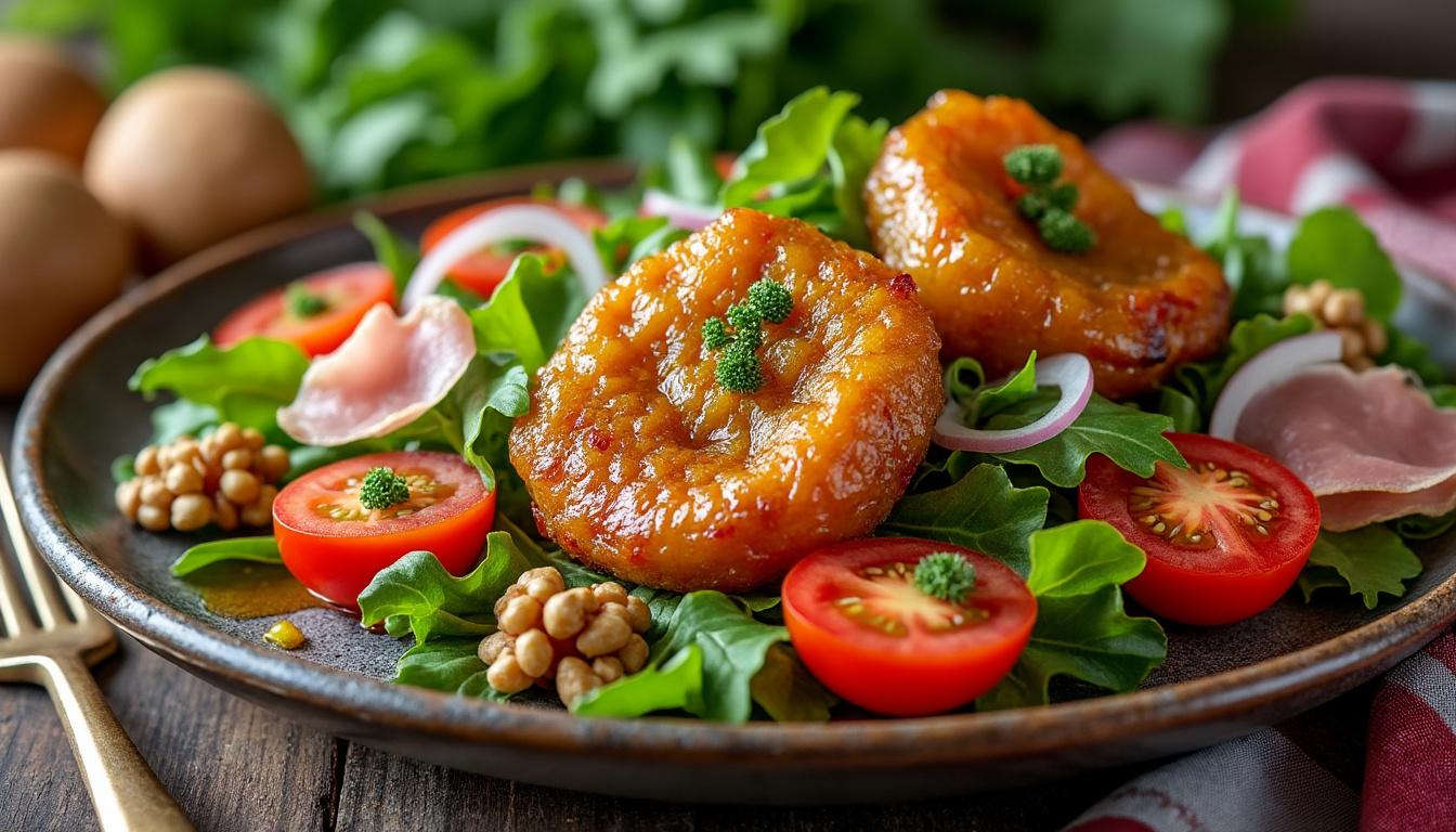 découvrez notre recette de salade périgourdine aux gésiers confits, un mélange savoureux et authentique qui ravira vos papilles.