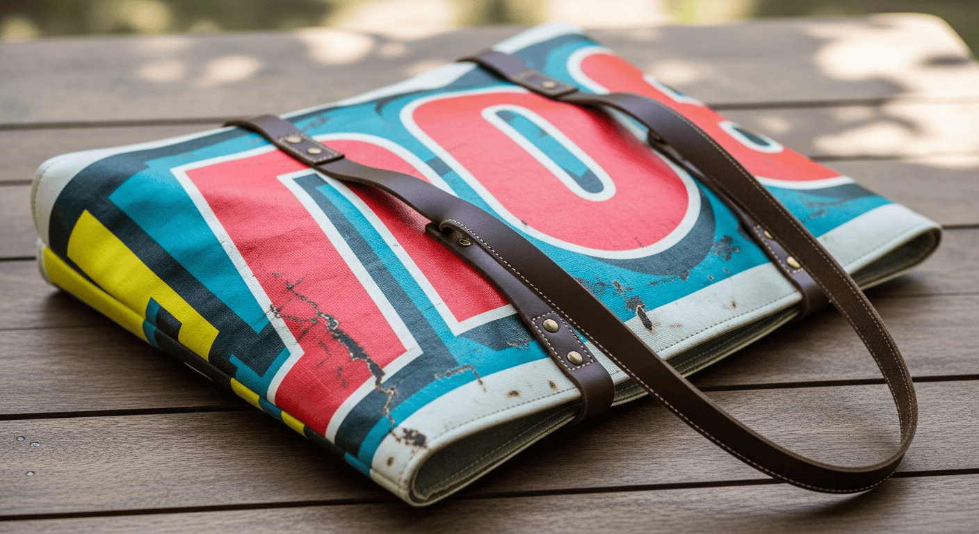 cabas en bâche publicitaire upcyclée