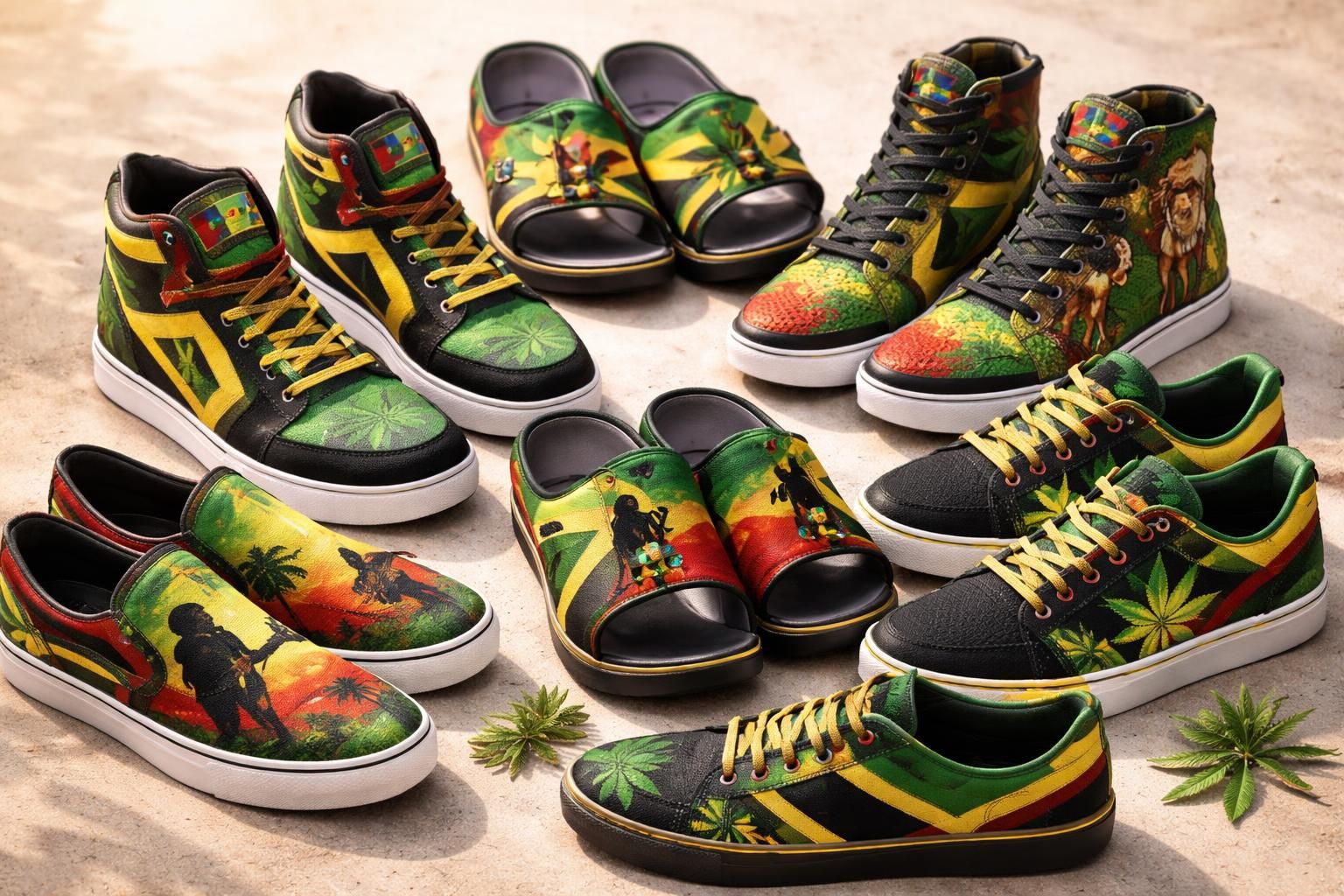 découvrez la chaussure jamaïque, inspirée des couleurs vibrantes du drapeau jamaïcain et de l'univers reggae, alliant style et culture dans chaque modèle.