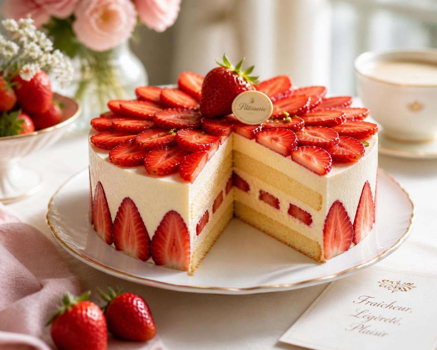 découvrez la recette du fraisier de christophe michalak, un classique de la pâtisserie française revisité avec élégance pour un dessert raffiné et savoureux.