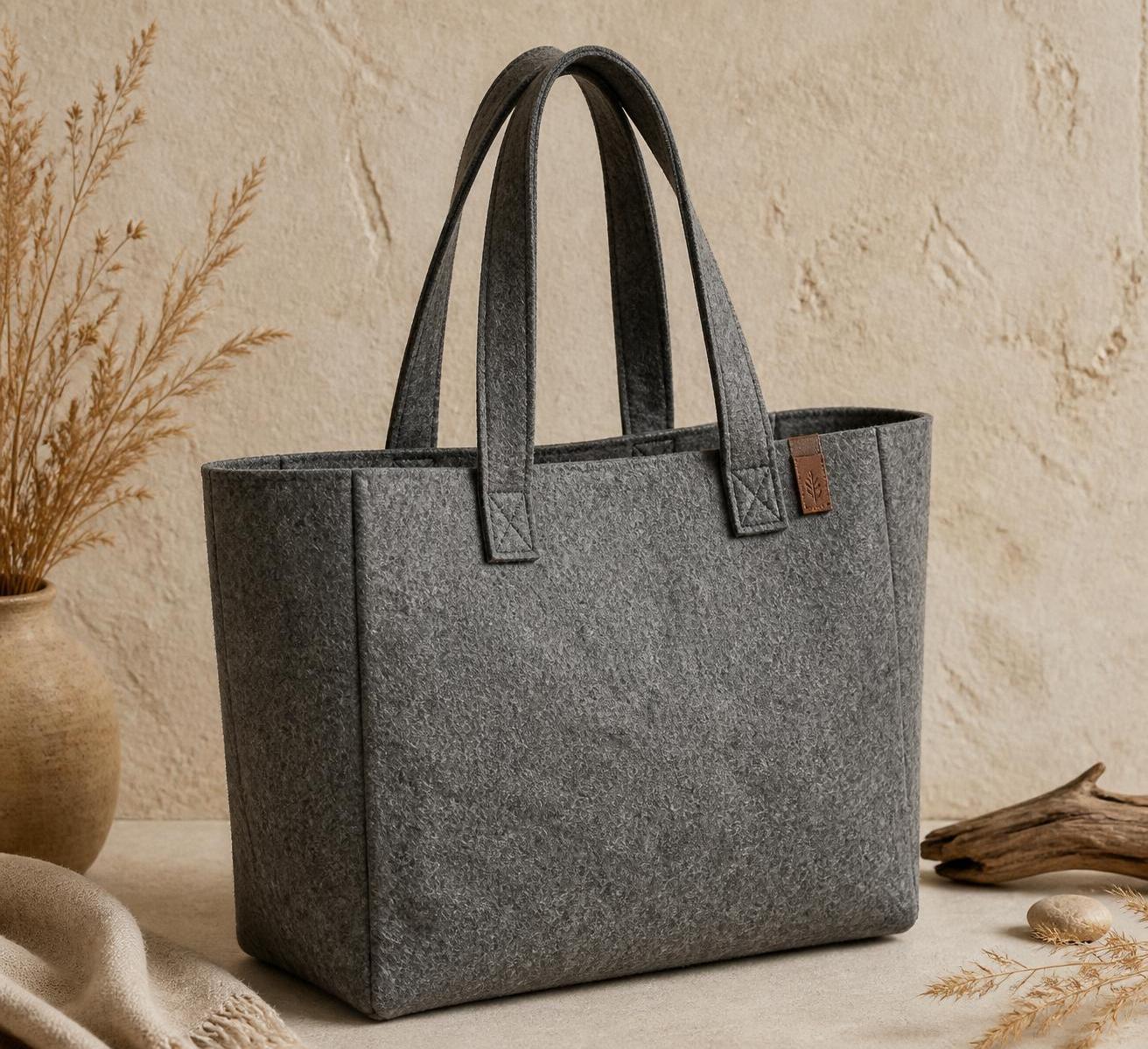 découvrez notre sac en feutre de laine naturelle alliant durabilité et esthétique, parfait pour un style éco-responsable et élégant au quotidien.